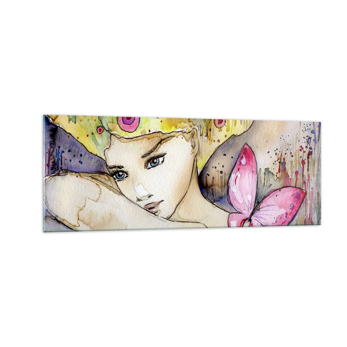 Schilderen op glas - Vlinderprinses - 140x50 cm