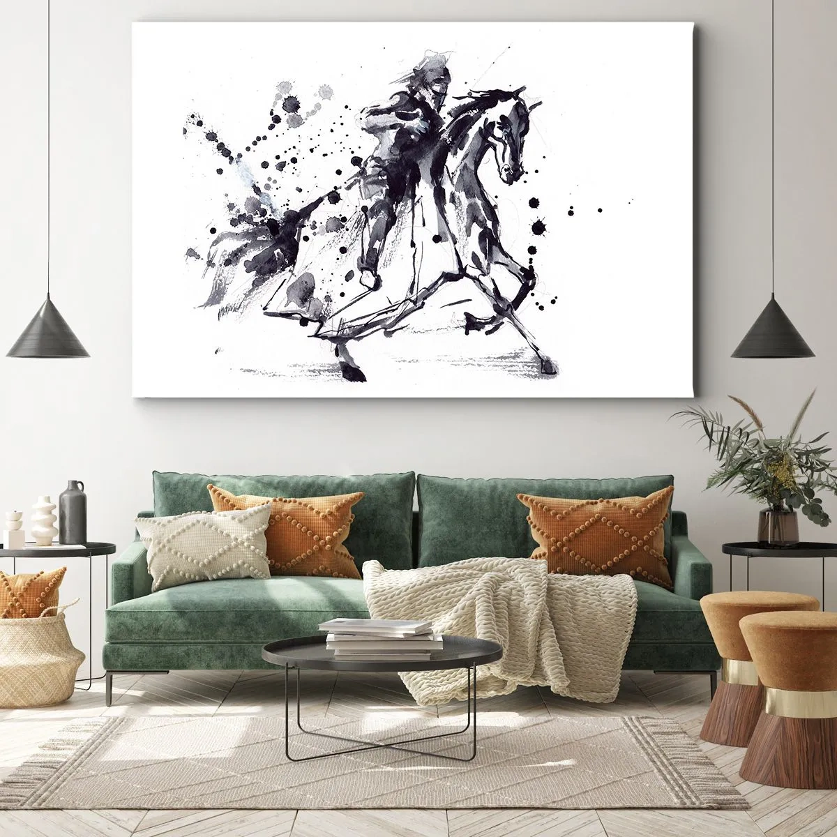 Schilderen op canvas - Zwarte ridder - 120x80 cm