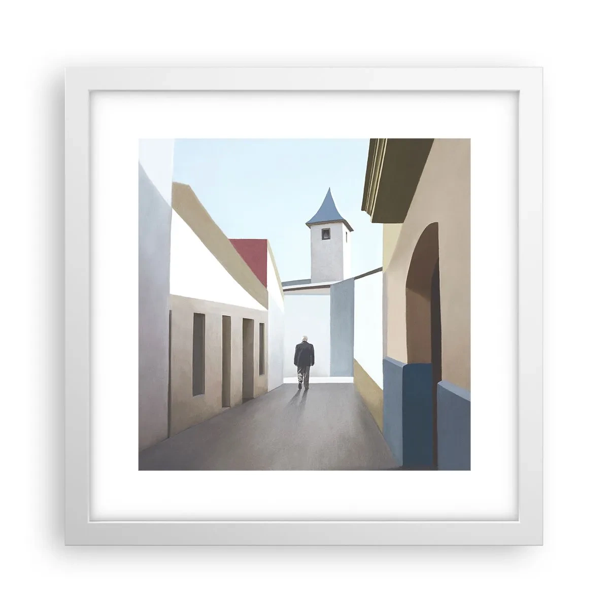 Poster in een witte lijst - Een zonnige wandeling - 30x30 cm