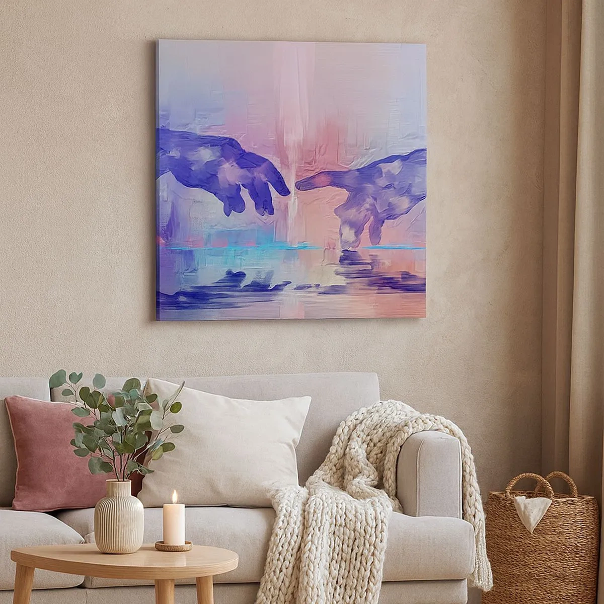 Schilderen op canvas - Goddelijke levensvonk - 30x30 cm