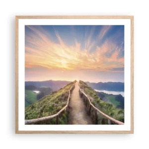 Een poster in een licht eiken lijst - Dicht bij de hemel - 60x60 cm