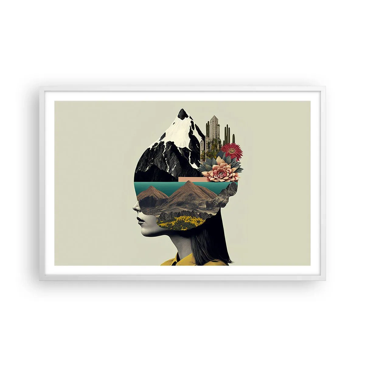 Poster in een witte lijst - Vrouw – altijd een mysterie - 91x61 cm