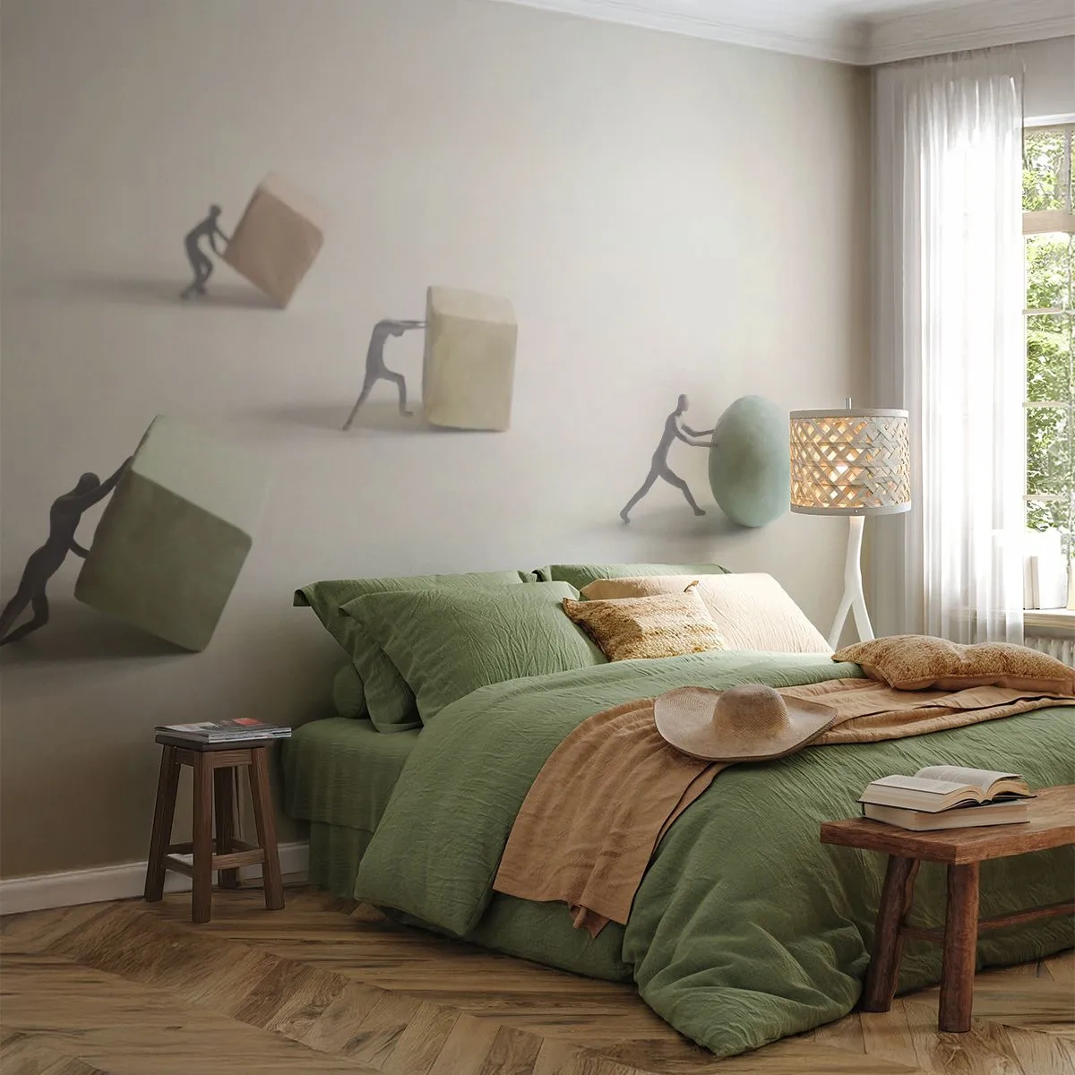 Fotobehang Premium Sand - Puur leven - Abstractie, Mensen, Werk - 150x105 cm