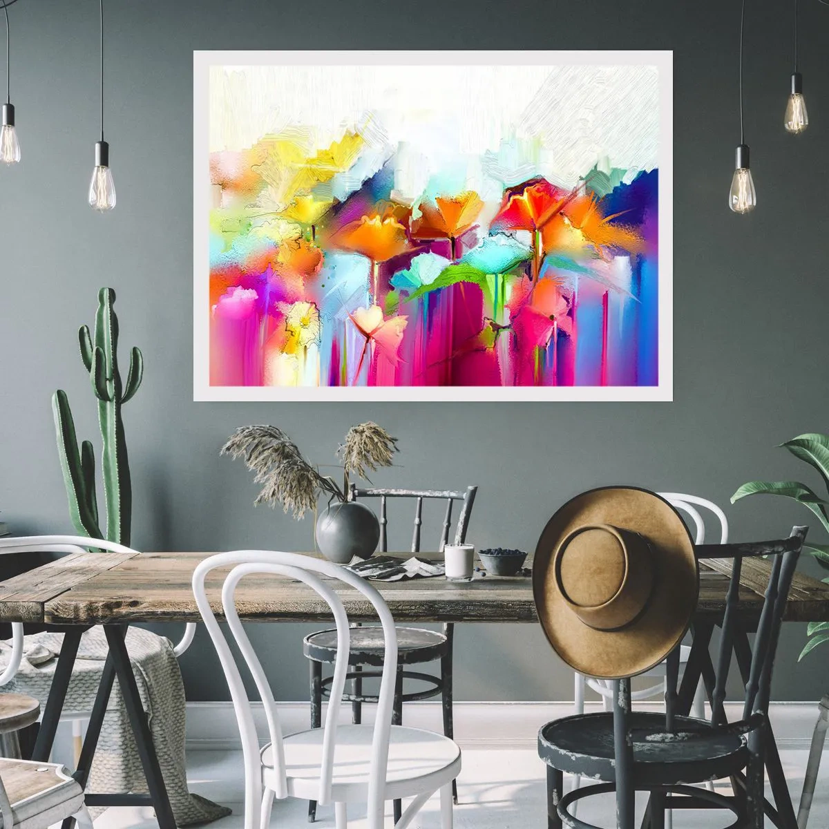 Poster - De regenboog is tot bloei gekomen - 50x40 cm