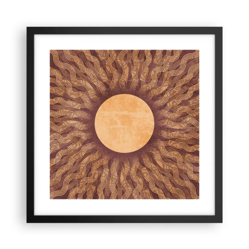 Poster in een zwarte lijst - Zon icoon - 40x40 cm