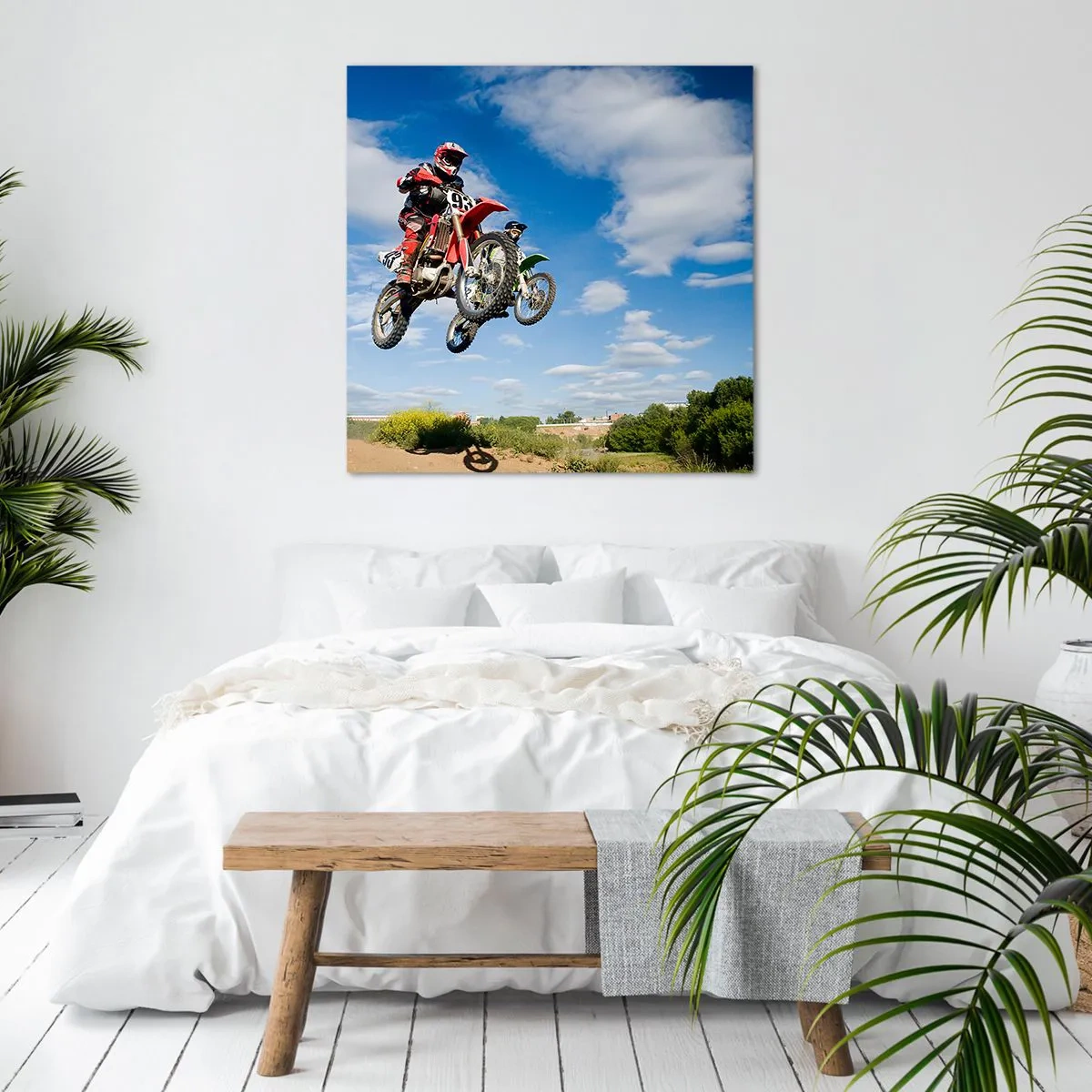 Schilderen op canvas - Luchtsprong - 60x60 cm