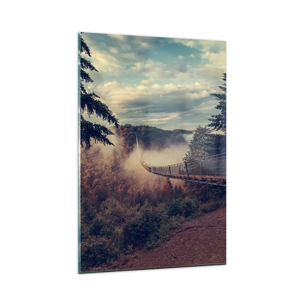 Schilderen op glas - Boven het herfstbos - 80x120 cm