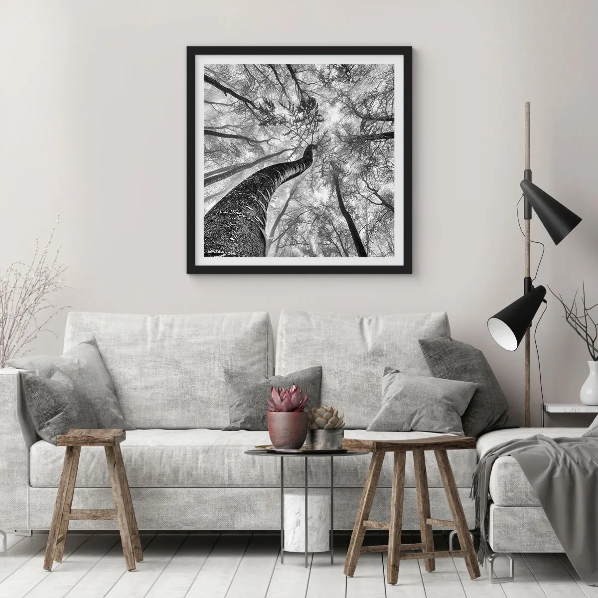 Poster in een zwarte lijst - Race naar het licht - 40x40 cm