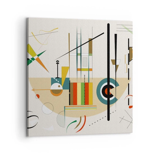 Schilderen op canvas - En de wereld lacht - 60x60 cm