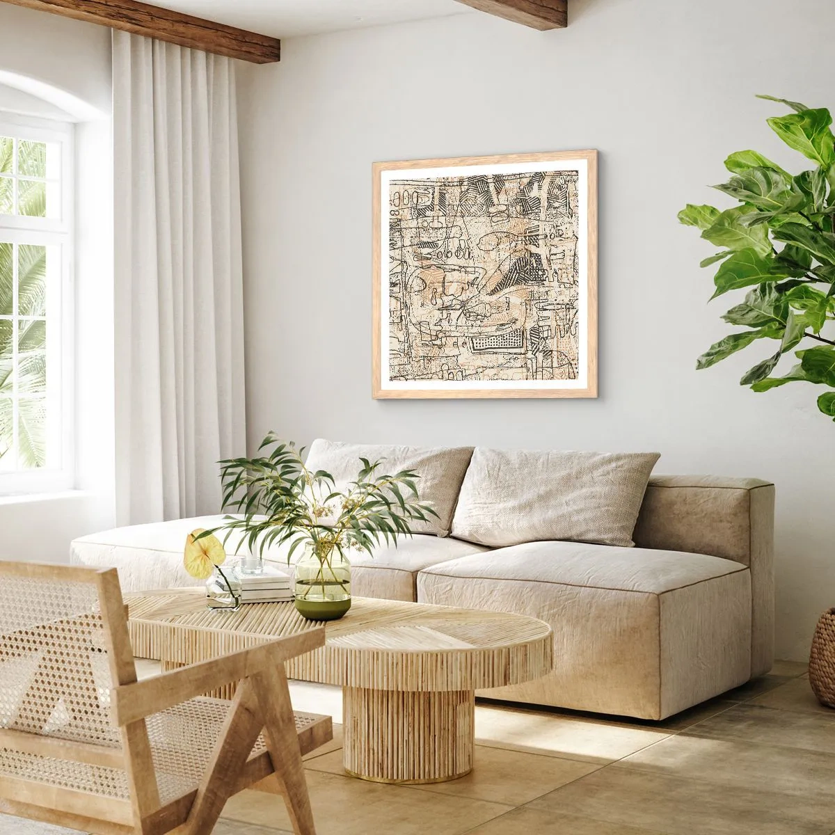 Een poster in een licht eiken lijst - Het wacht om te worden gedecodeerd - 60x60 cm