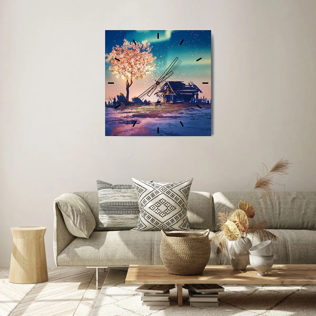 Wandklok - Klok - De natuur vergaat niet - 40x40 cm