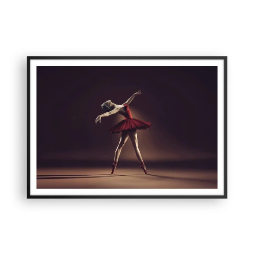 Poster in een zwarte lijst - Een prima ballerina - 100x70 cm