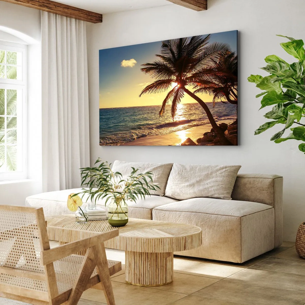 Schilderen op canvas - Zomer onder de palmbomen - 100x70 cm