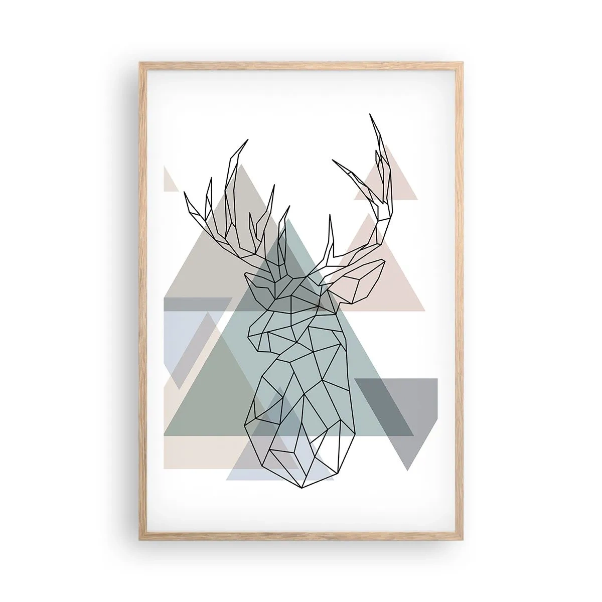 Een poster in een licht eiken lijst - In een geometrisch bos - 61x91 cm