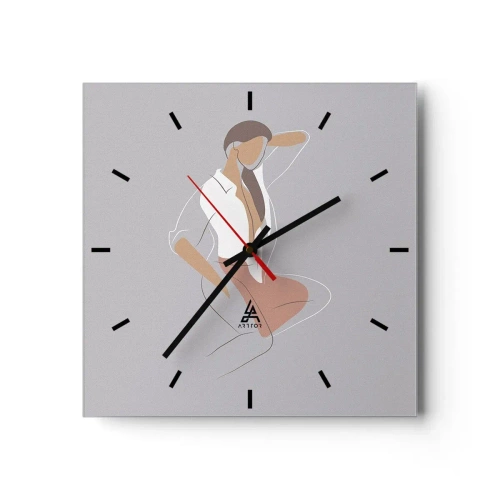 Wandklok - Klok - Omtrek van gracieusheid - 30x30 cm