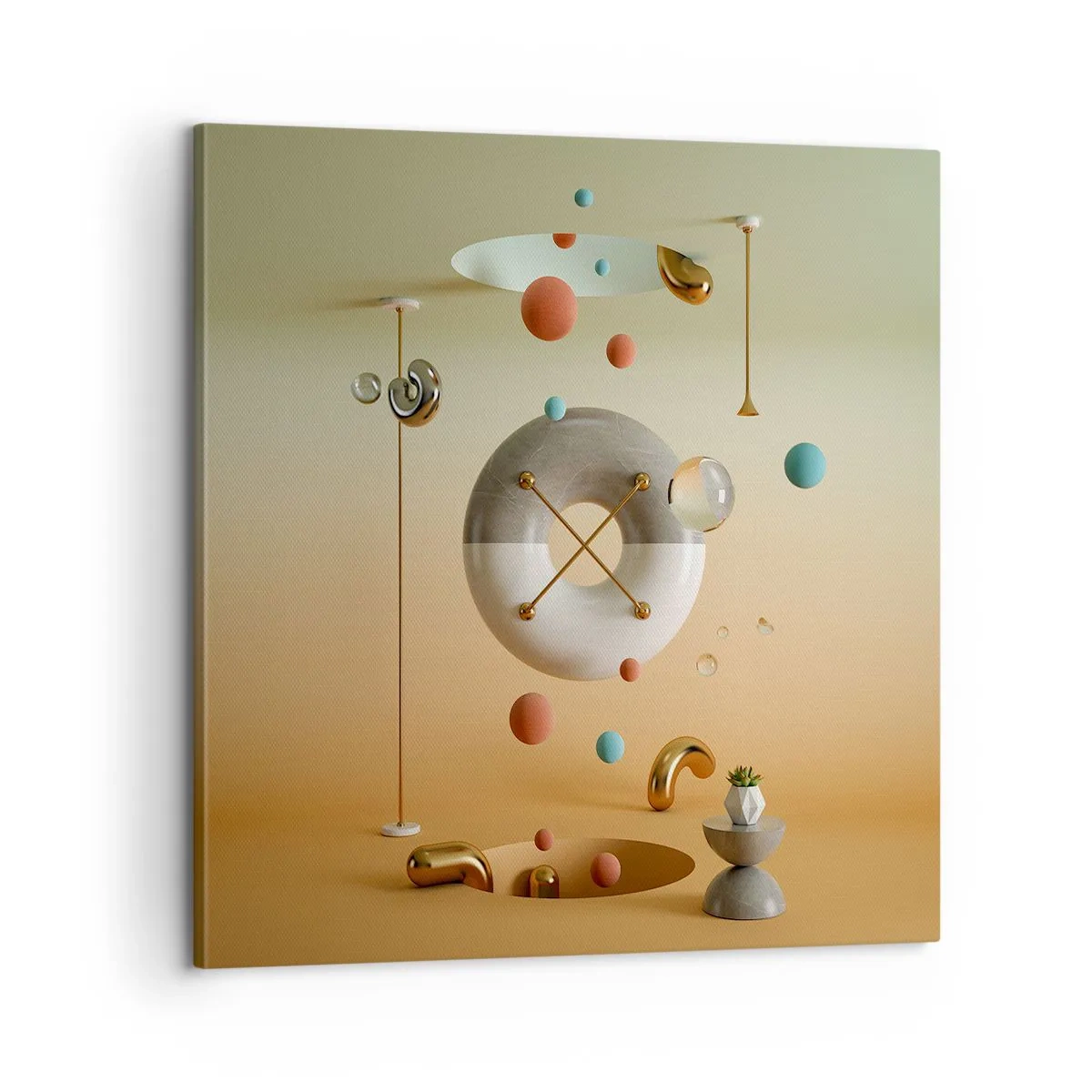 Schilderen op canvas - Er kan van alles gebeuren - 60x60 cm