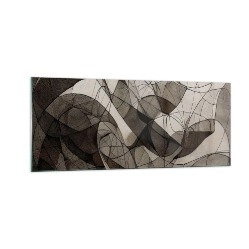Schilderen op glas - Circulatie van aardekleuren - 100x40 cm