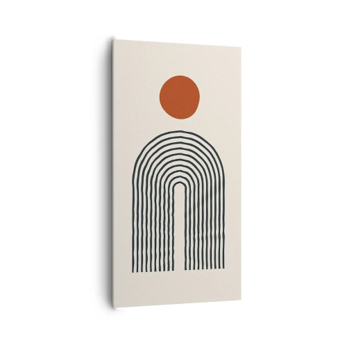 Schilderen op canvas - Magnetisme van vormen en kleuren - 65x120 cm