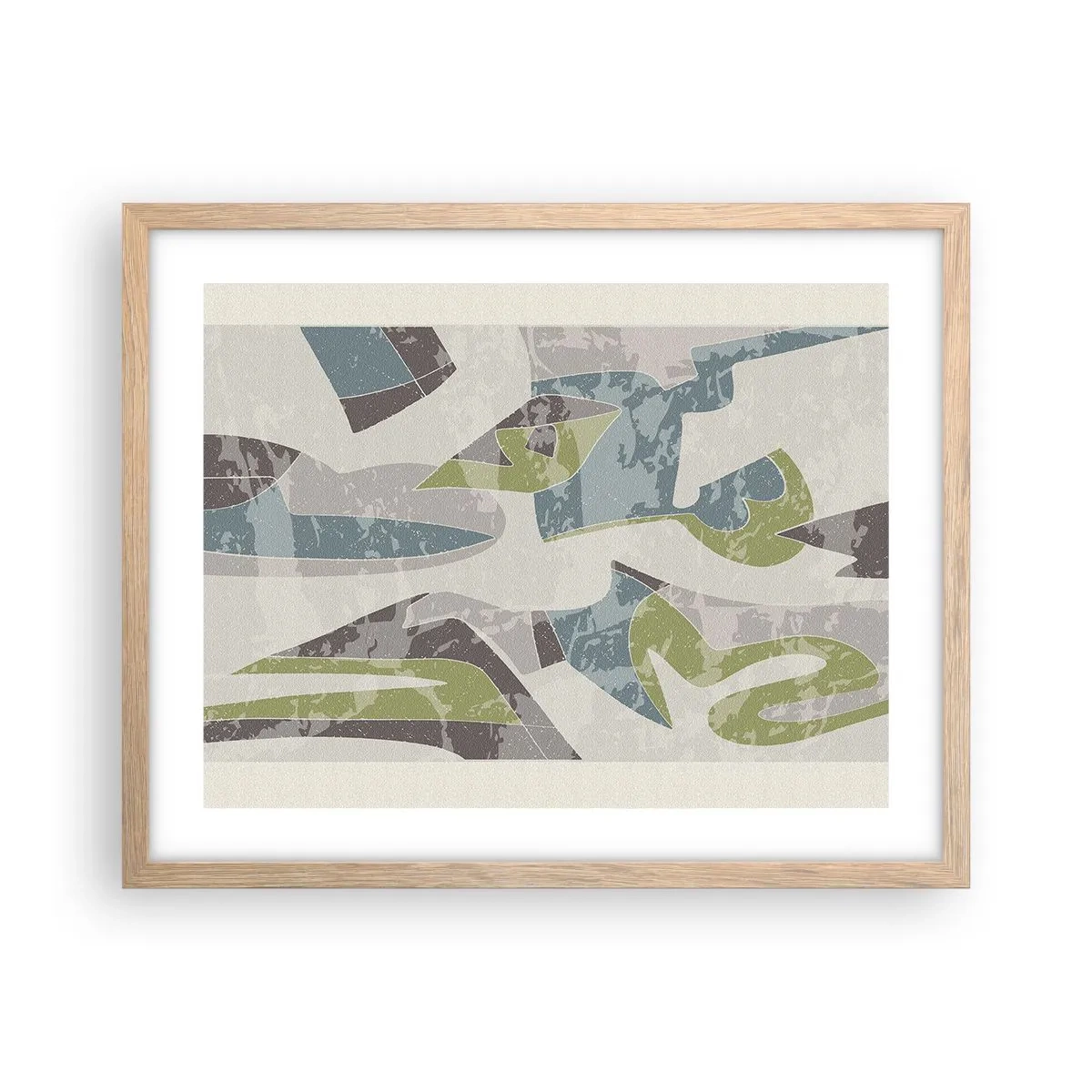 Een poster in een licht eiken lijst - Compositie achter het glas - 50x40 cm