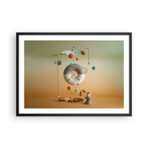 Poster in een zwarte lijst - Er kan van alles gebeuren - 70x50 cm