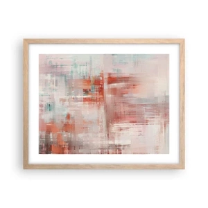 Een poster in een licht eiken lijst - Vaag. Maar roze - 50x40 cm