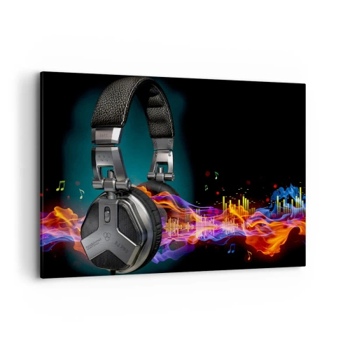 Schilderen op canvas - In vuur en vlam van muziek - 120x80 cm