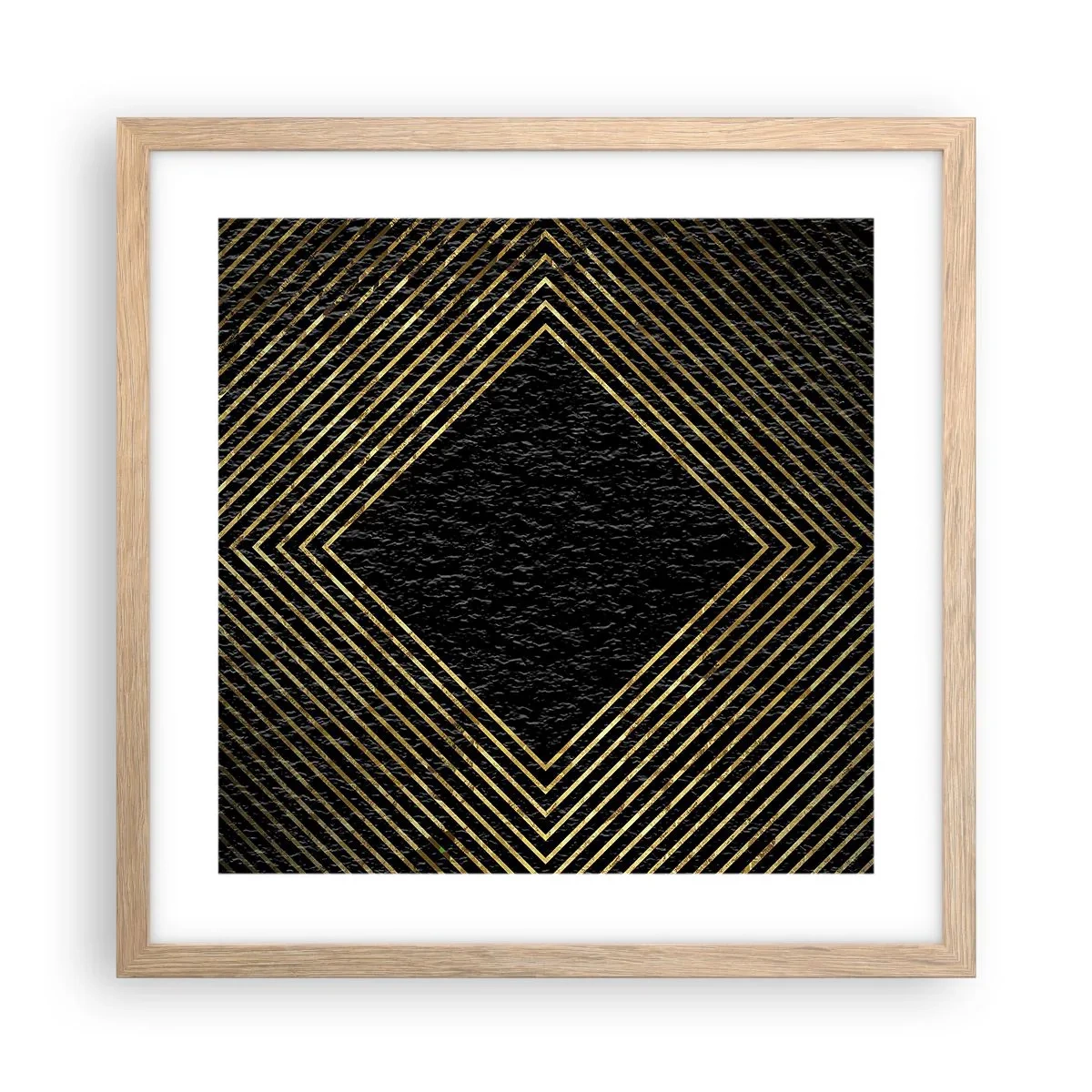 Een poster in een licht eiken lijst - Geometrie in glamoureuze stijl - 40x40 cm