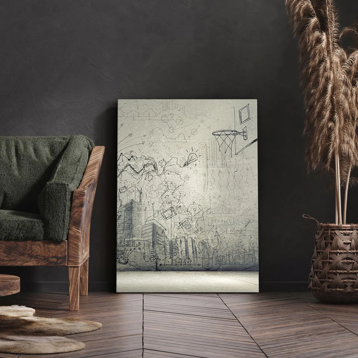 Schilderen op canvas - Mijn geweldige stadsleven - 55x100 cm