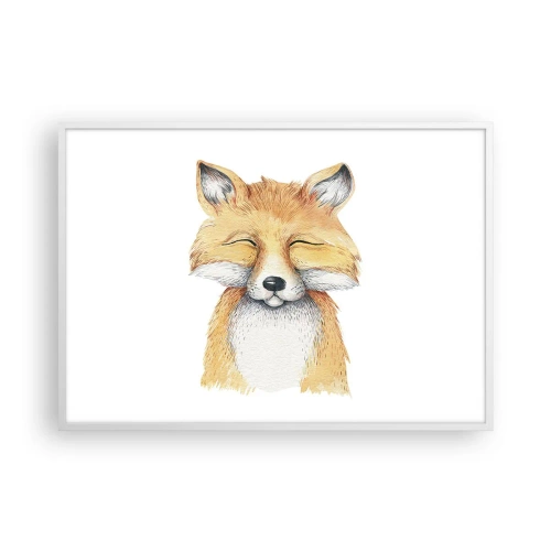 Poster in een witte lijst - Vossenstemmingen - 100x70 cm