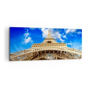 Schilderen op canvas - Reiken naar de hemel en de wolken - 100x40 cm