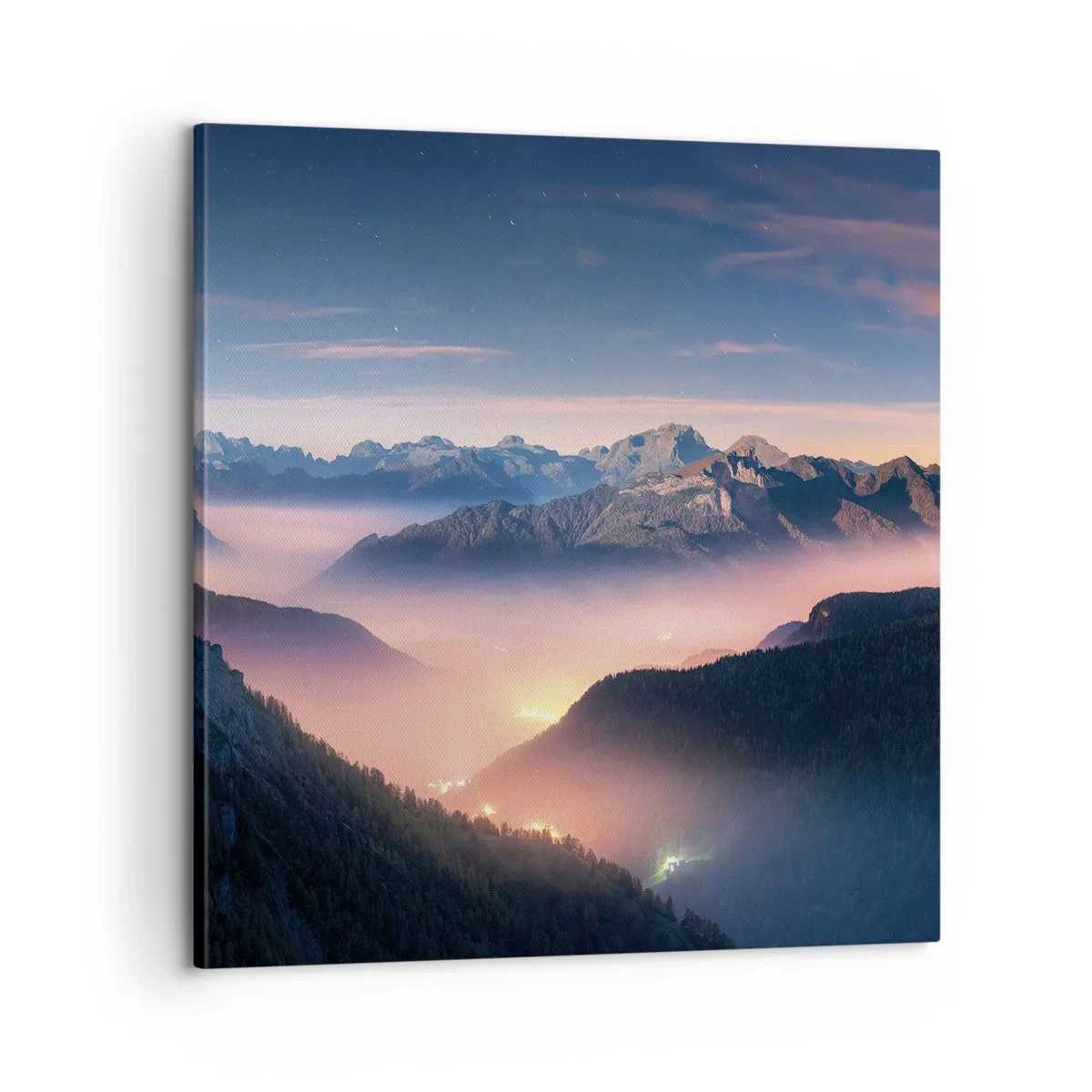 Schilderen op canvas - Licht in de dalen - 60x60 cm