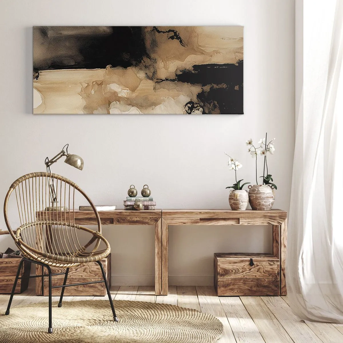 Schilderen op canvas - Intrigerende abstractie - 140x50 cm