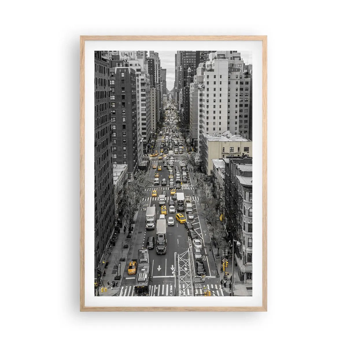 Een poster in een licht eiken lijst - New Yorks leven - 61x91 cm