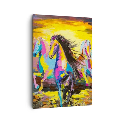Schilderen op canvas - Ondergedompeld in de regenboog - 50x70 cm
