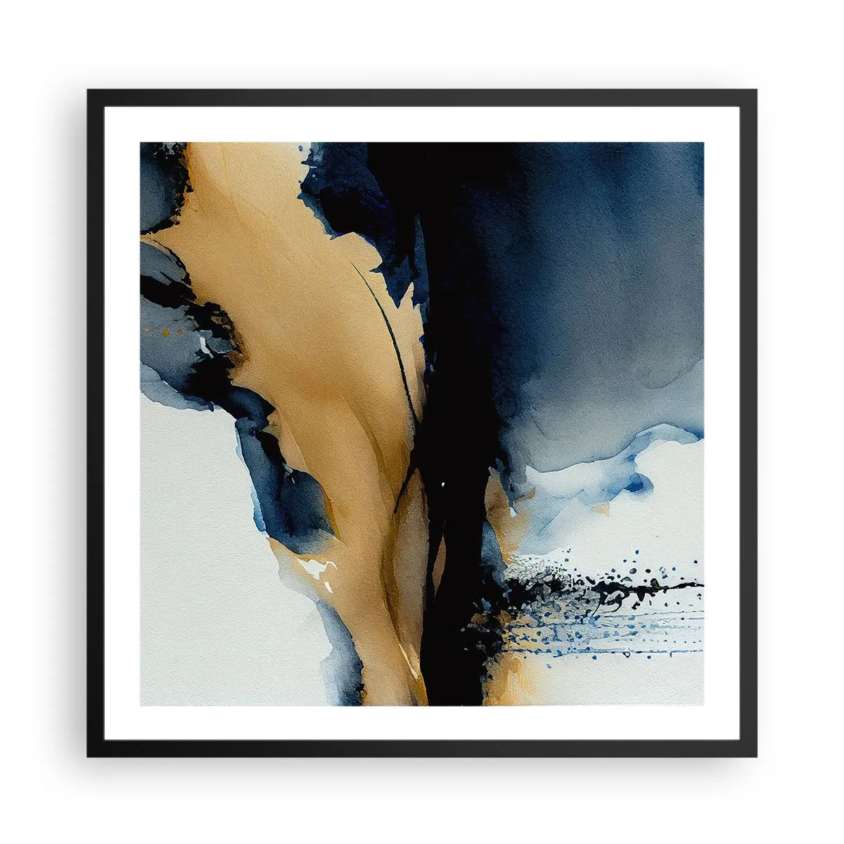 Poster in een zwarte lijst - Achter het gordijn - 60x60 cm