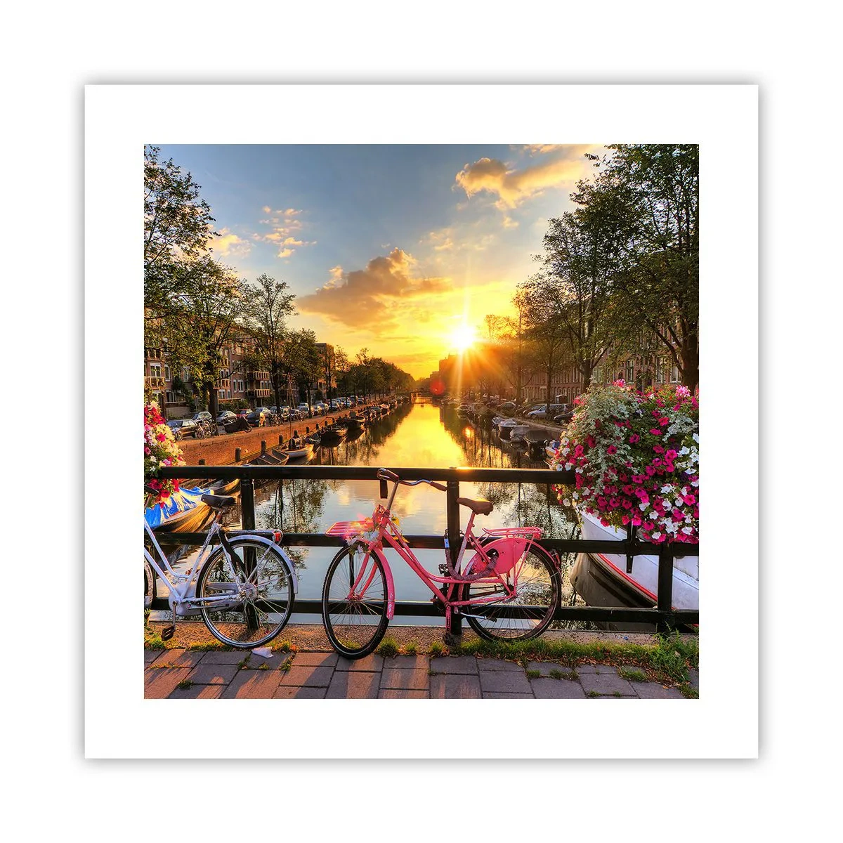 Poster - Lenteochtend in Amsterdam - 40x40 cm
