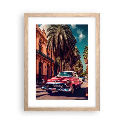Een poster in een licht eiken lijst - Nog steeds in Havanna - 30x40 cm