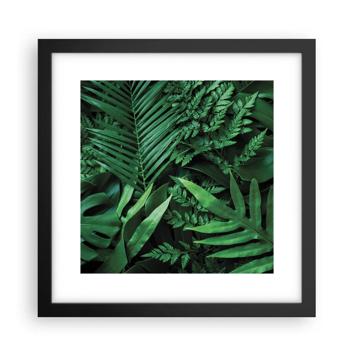 Poster in een zwarte lijst - Ineengedoken in het groen - 30x30 cm