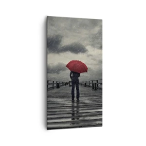 Schilderen op canvas - Het maakt niet uit dat het regent - 55x100 cm