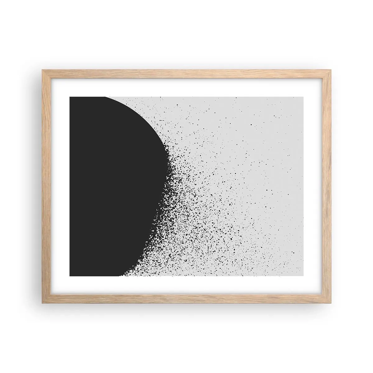 Een poster in een licht eiken lijst - Beweging van moleculen - 50x40 cm