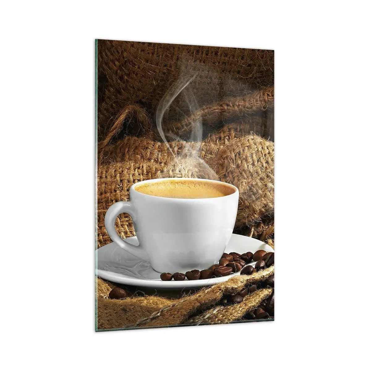 Schilderen op glas - De geur van mokka en de dikte van de honingvloeistof - 80x120 cm
