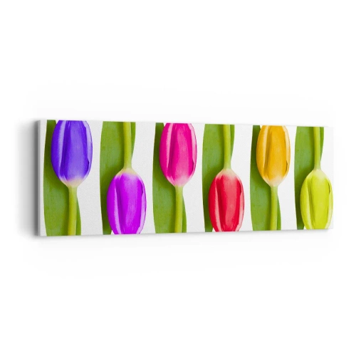 Schilderen op canvas - Regenboog compositie - 90x30 cm