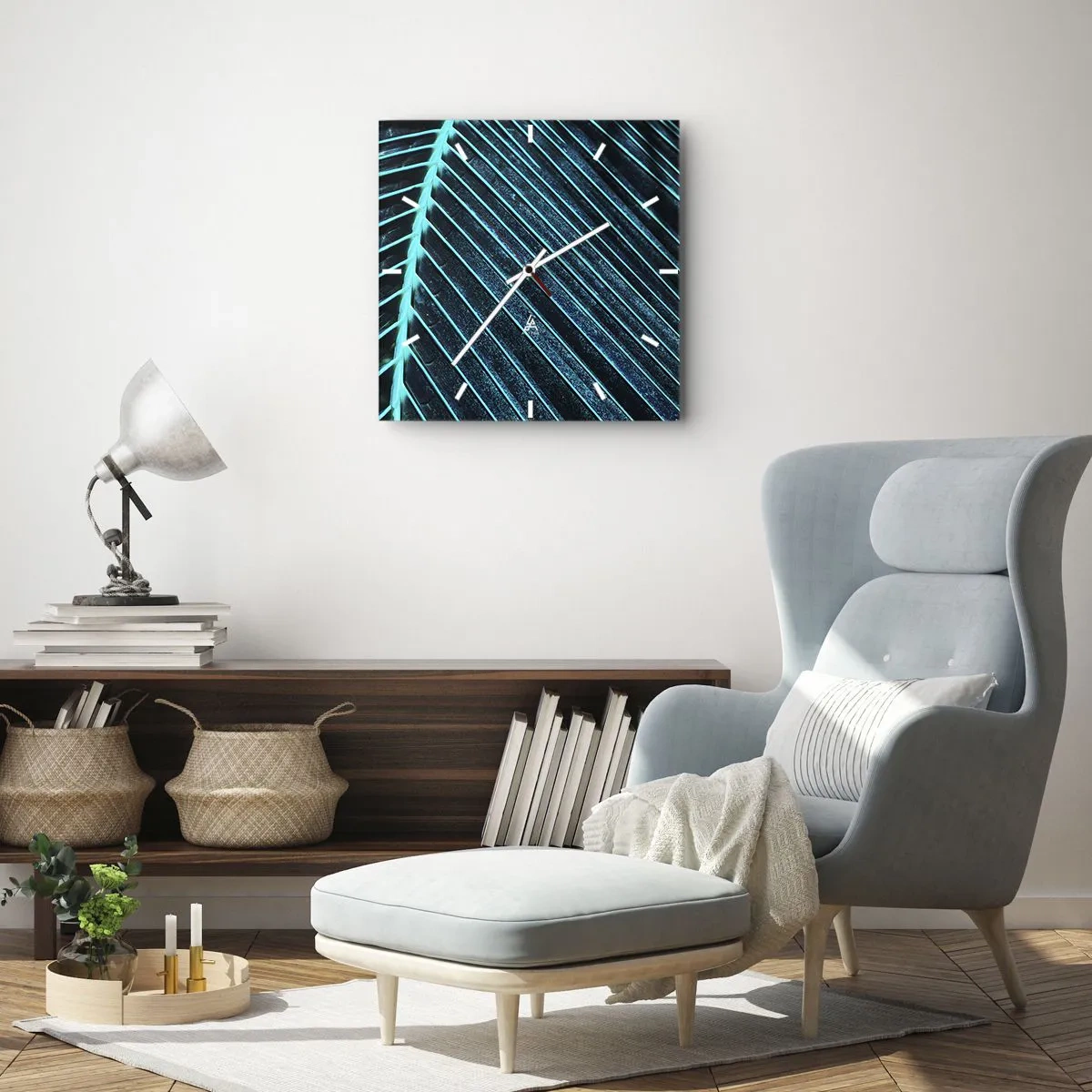 Wandklok - Klok - Groene textuur - 30x30 cm