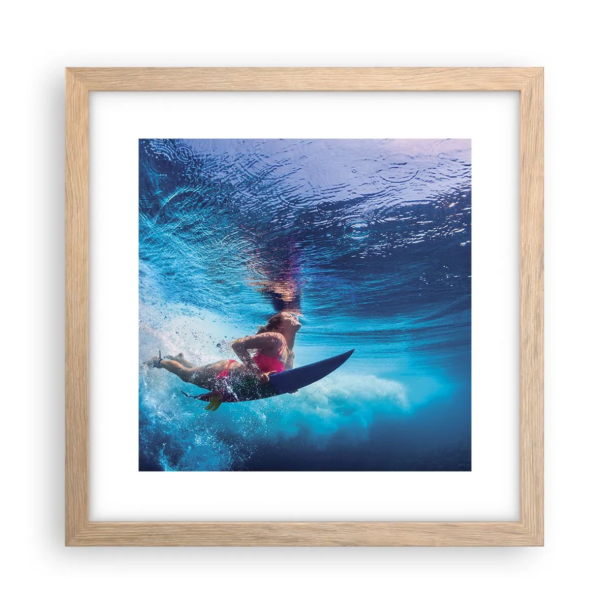 Een poster in een licht eiken lijst - De diepte van vreugde - 30x30 cm