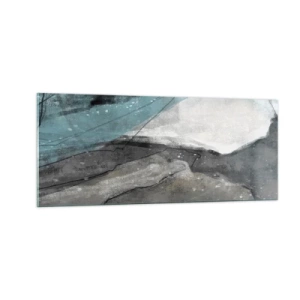 Schilderen op glas - Abstractie: rotsen en ijs - 100x40 cm