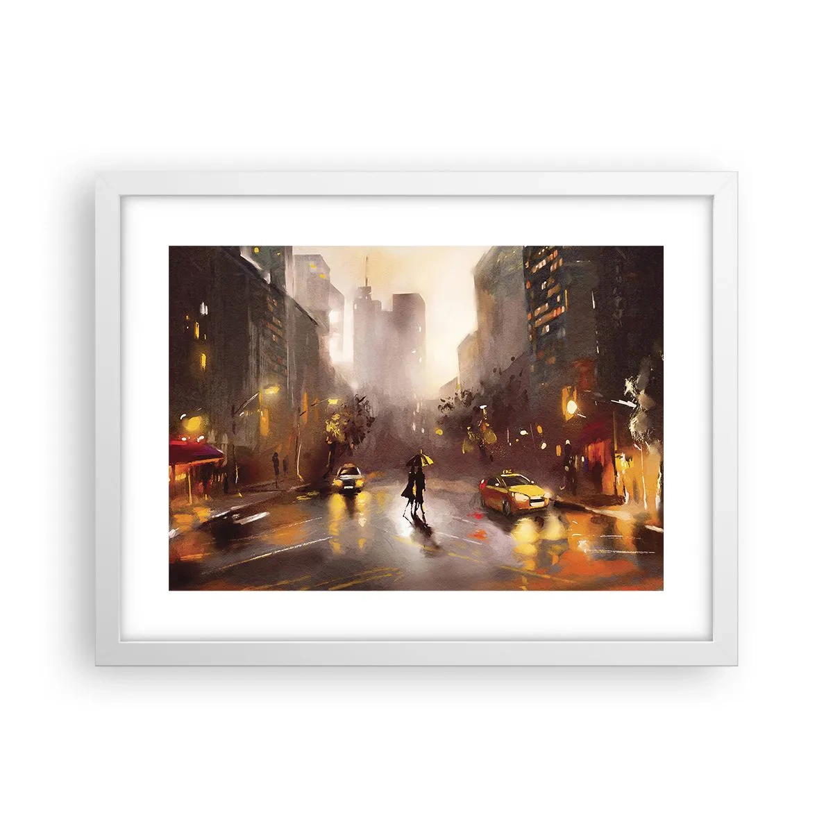 Poster in een witte lijst - In de lichten van New York - 40x30 cm