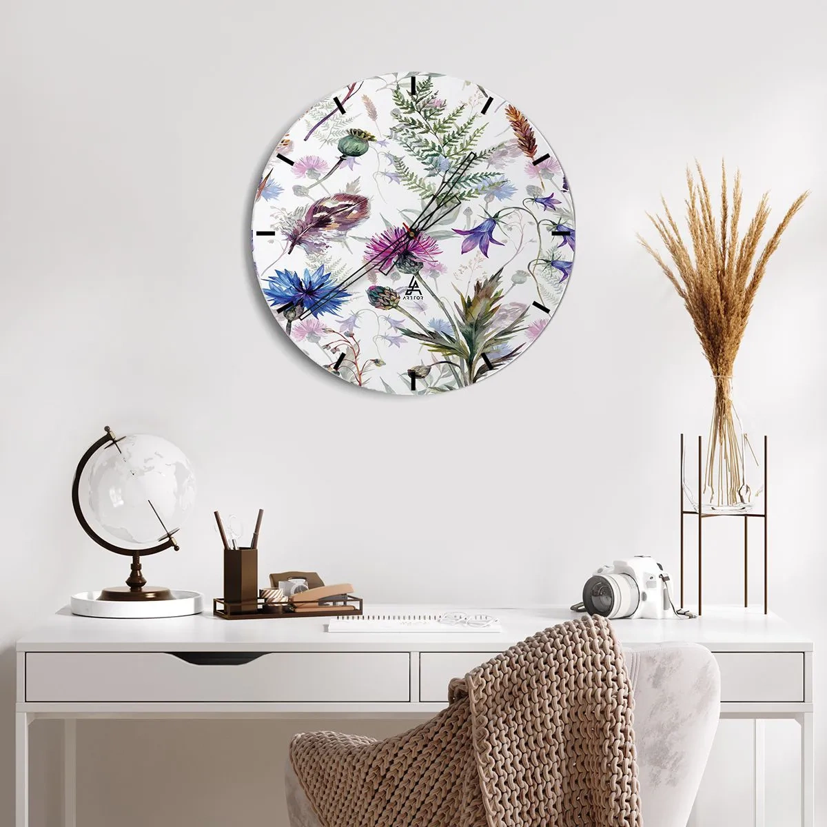 Wandklok - Klok - Pools herbarium - 40x40 cm