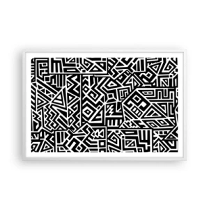 Poster in een witte lijst - Pre-Columbiaanse compositie - 91x61 cm