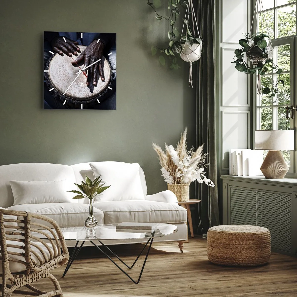 Wandklok - Klok - Leef in je eigen ritme - 40x40 cm