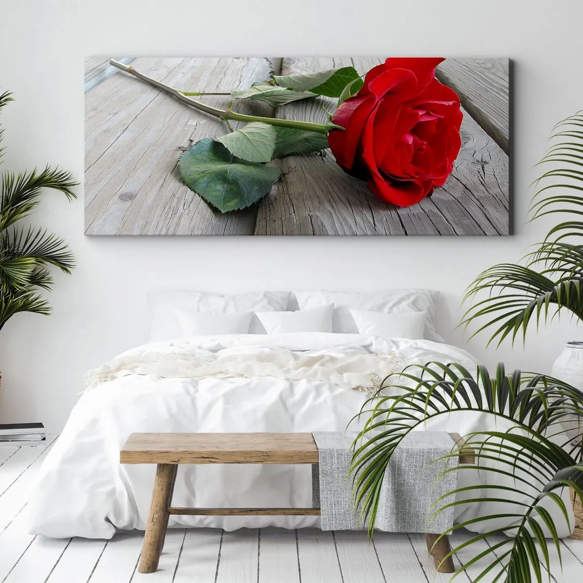 Schilderen op canvas - Een studie in scharlaken - 100x40 cm